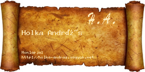 Holka András névjegykártya